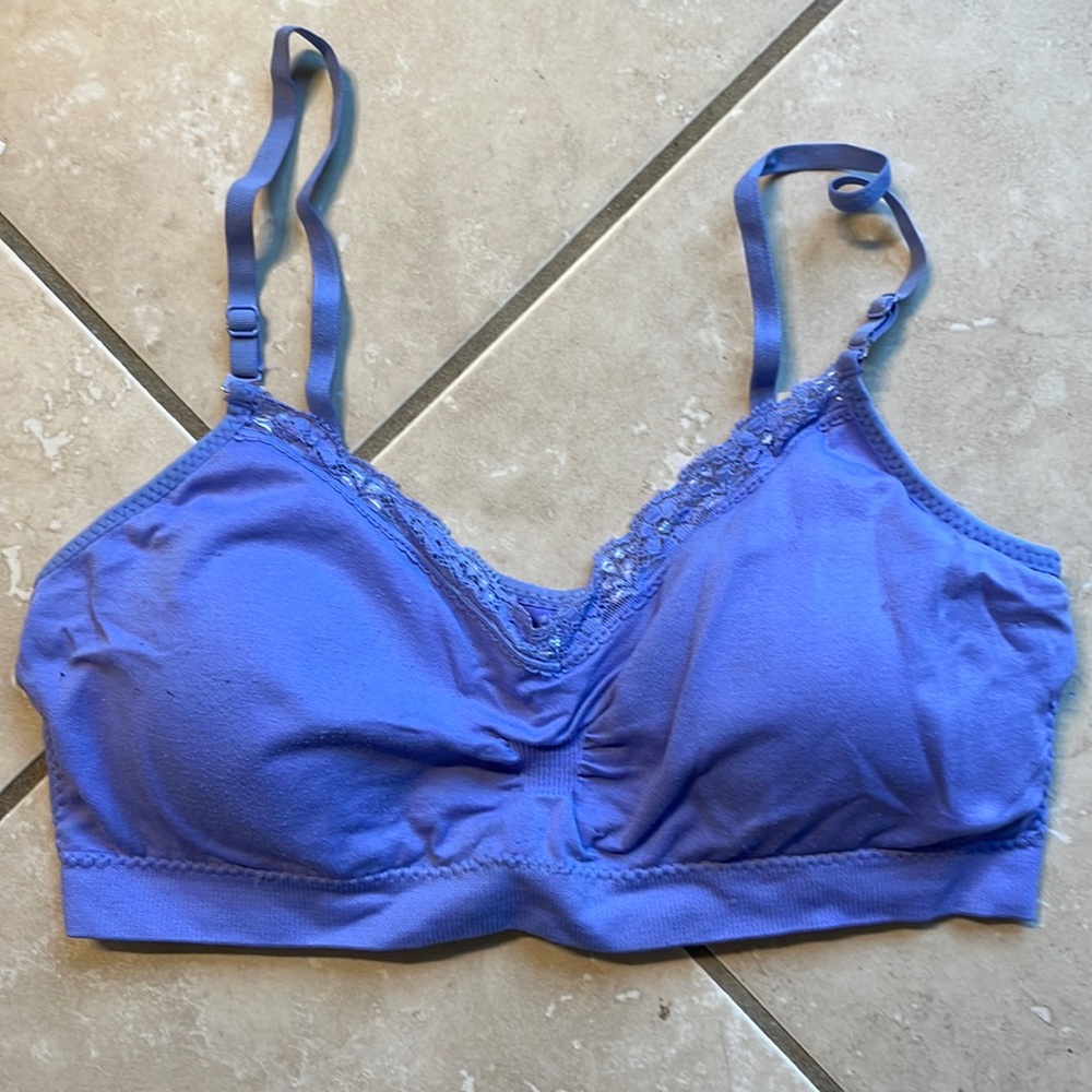 Periwinkle, about 10/12 size A Coobie padded bra periwinkle